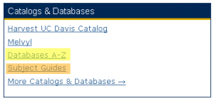 Catalogs and Databases - Databases A-Z and Subject Guides